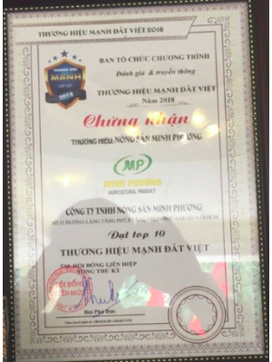 Minh Phương đạt top 10 Thương hiệu mạnh Đất Việt